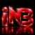INB Game red 3D logo on a black background